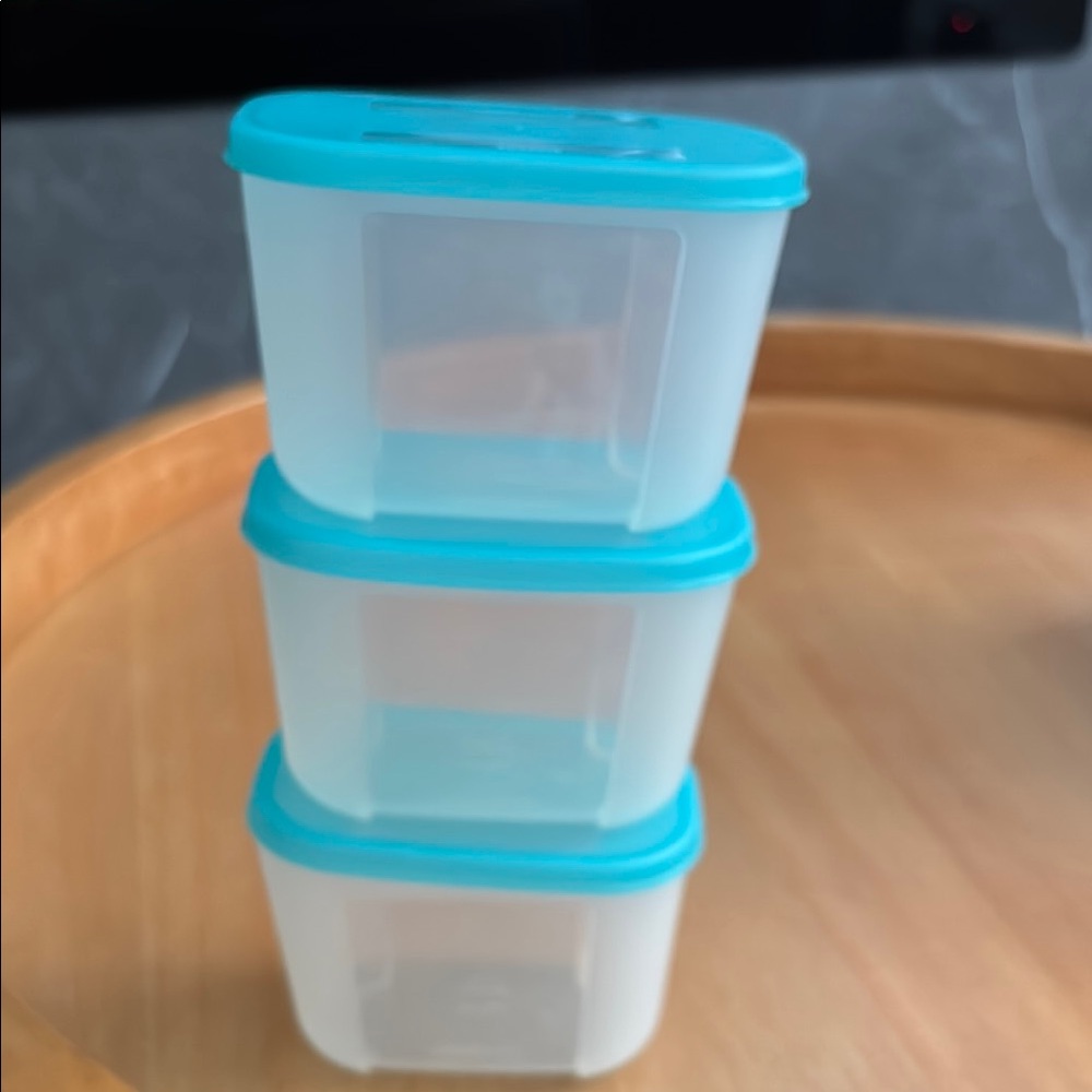 Tupperware Blue and White Food Storage Containers